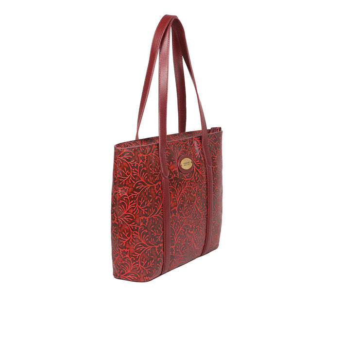 Santos 02 Red Leather Tote Bag
