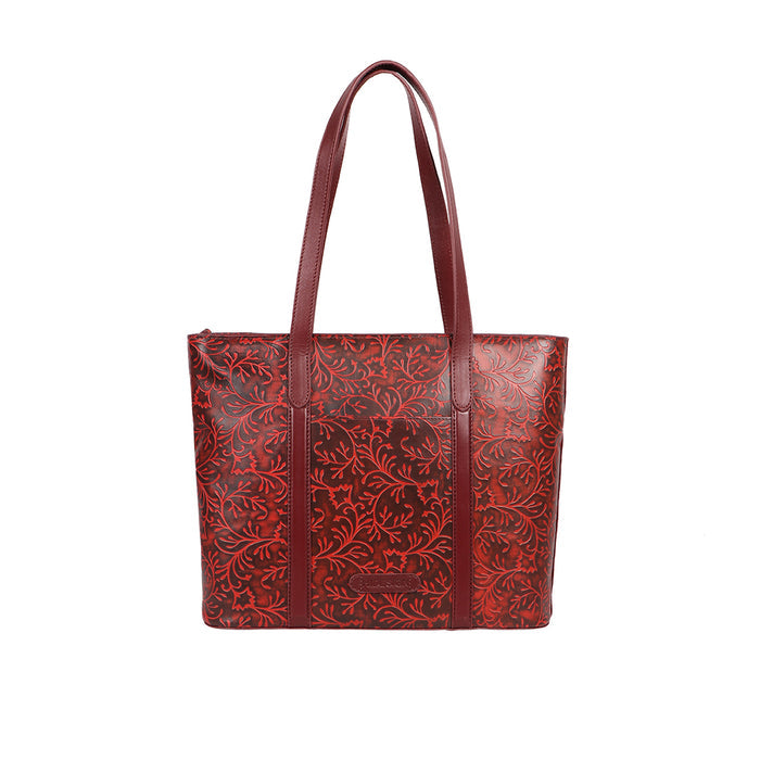 Santos 02 Red Leather Tote Bag