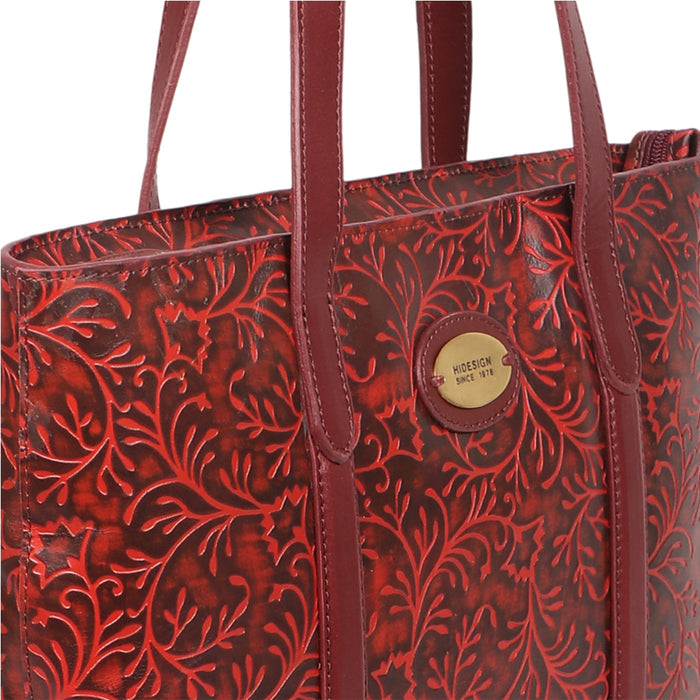 Santos 02 Red Leather Tote Bag