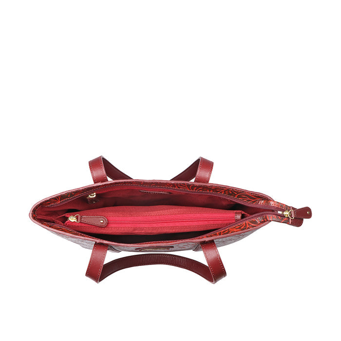 Santos 02 Red Leather Tote Bag