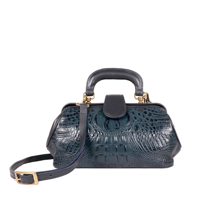Sasha Blue Leather Satchel