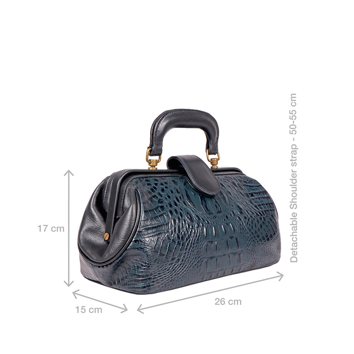 Sasha Blue Leather Satchel