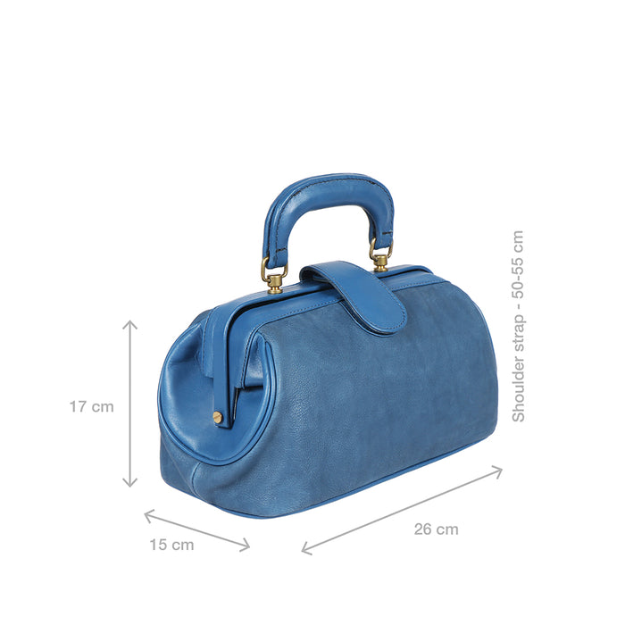 Sasha Blue Leather Satchel