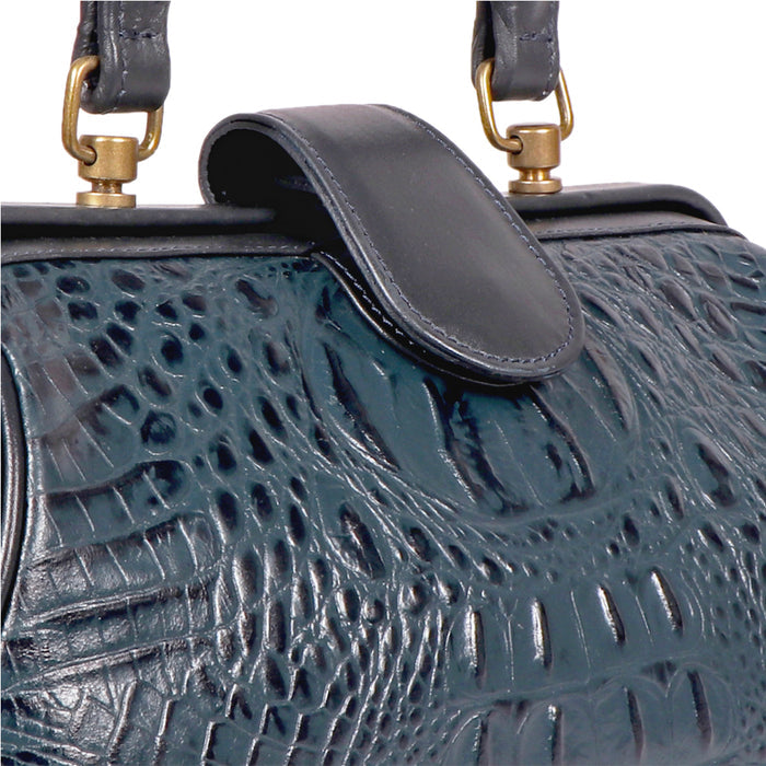 Sasha Blue Leather Satchel