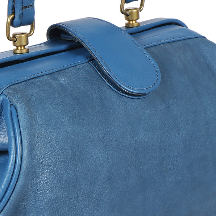 Sasha Blue Leather Satchel