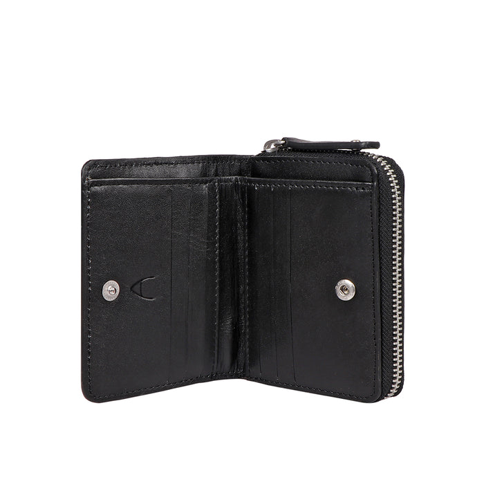 Sauta Fe W2 Black Leather Pocket Wallet