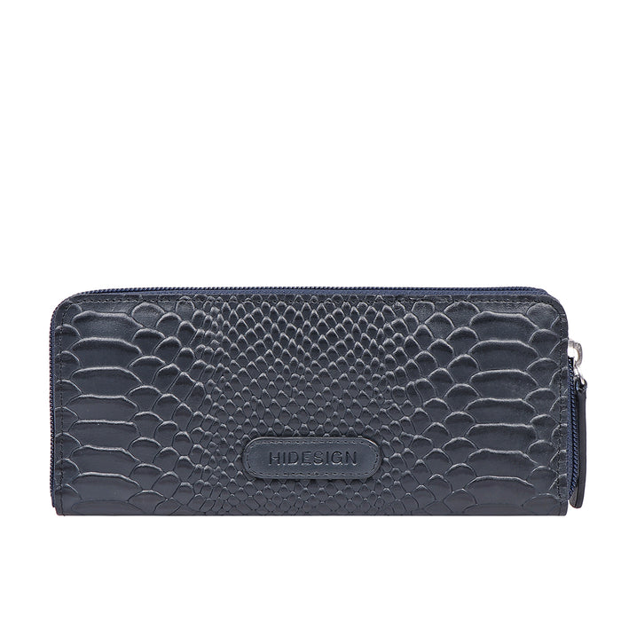 Sauta Fe W6 Blue Leather Zip Around Wallet