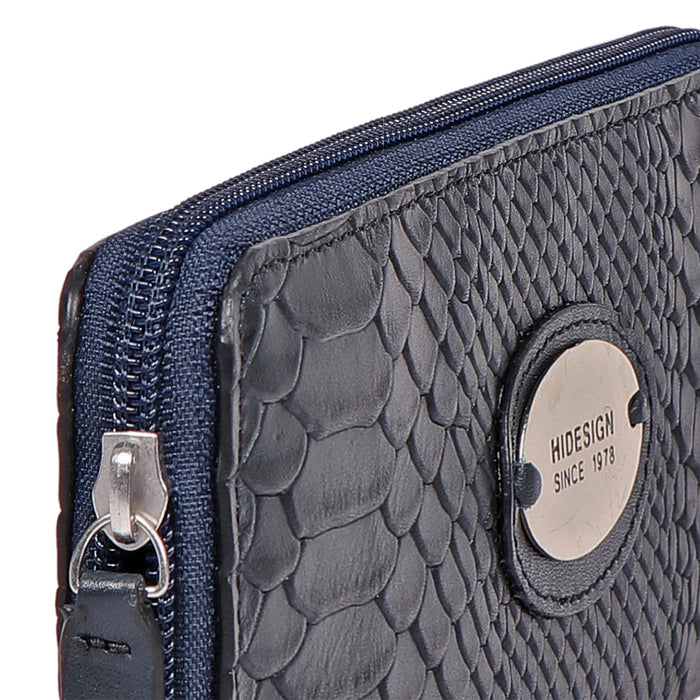 Sauta Fe W6 Blue Leather Zip Around Wallet