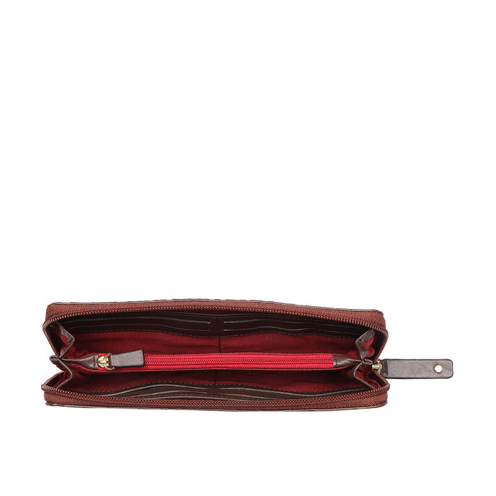Sauta Fe W6 Tan Leather Zip Around Wallet