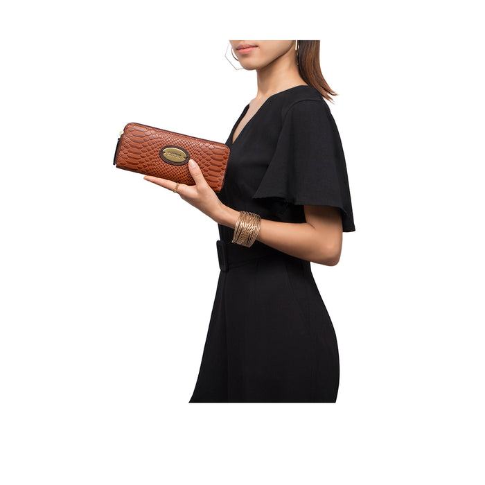 Sauta Fe W6 Tan Leather Zip Around Wallet
