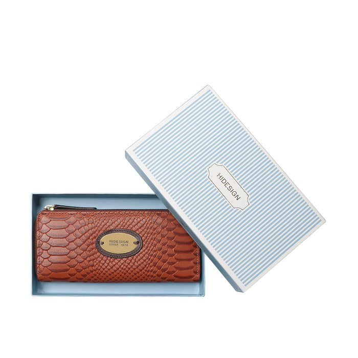 Sauta Fe W6 Tan Leather Zip Around Wallet