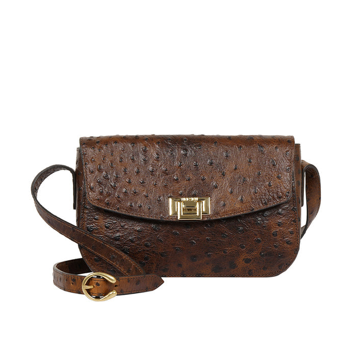 Scala 01 Brown Leather Shoulder Bag