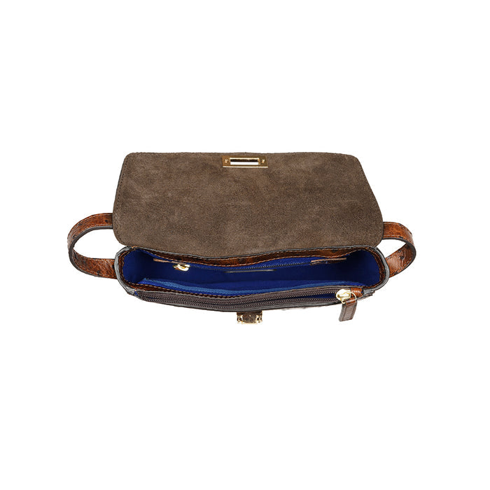 Scala 01 Brown Leather Shoulder Bag