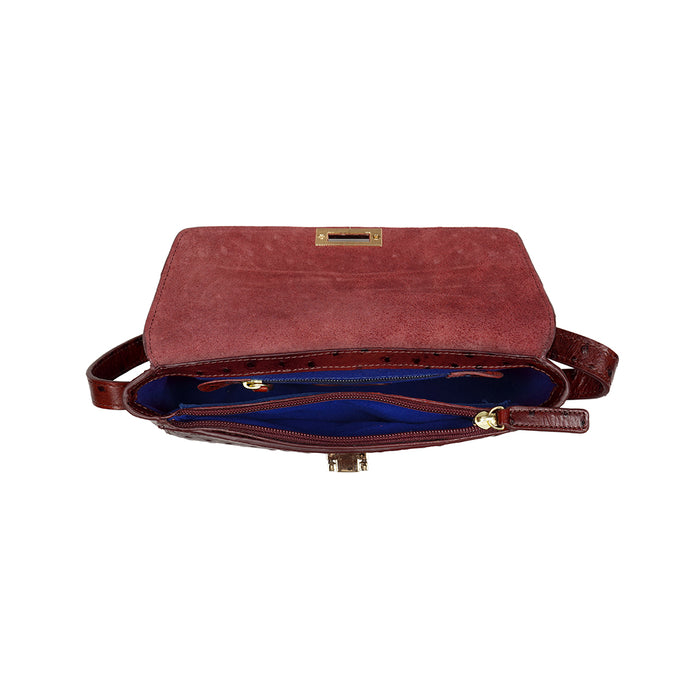 Scala 01 Red Leather Shoulder Bag