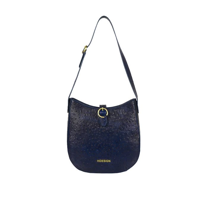 Scala 03 Blue Leather Shoulder Bag