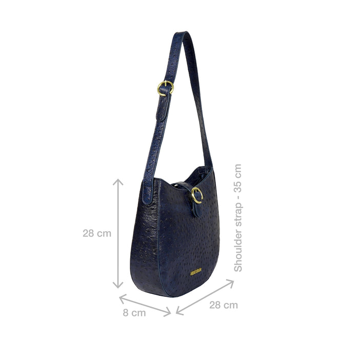 Scala 03 Blue Leather Shoulder Bag