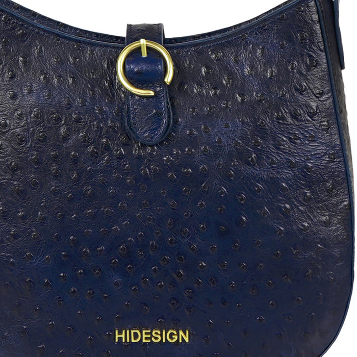 Scala 03 Blue Leather Shoulder Bag