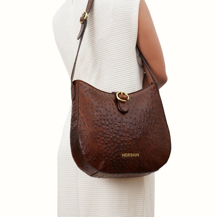 Scala 03 Brown Leather Shoulder Bag