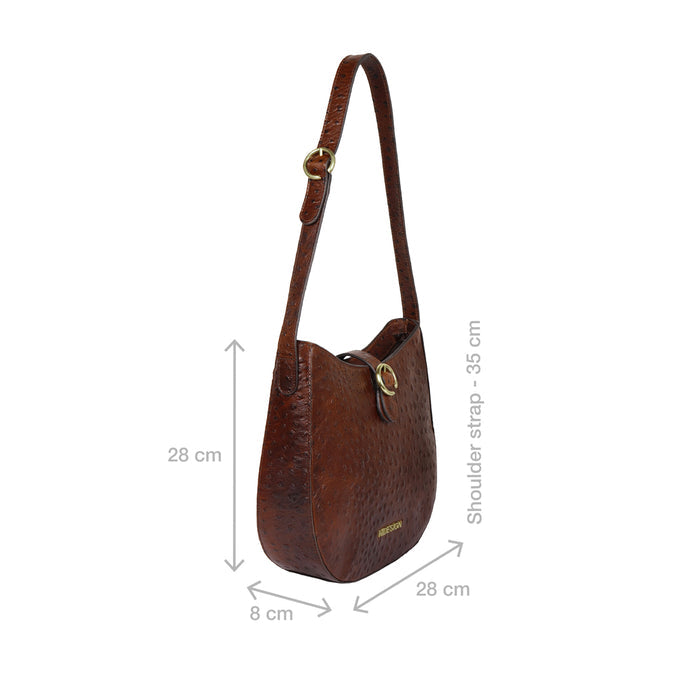 Scala 03 Brown Leather Shoulder Bag