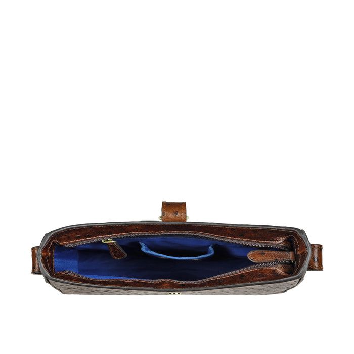 Scala 03 Brown Leather Shoulder Bag