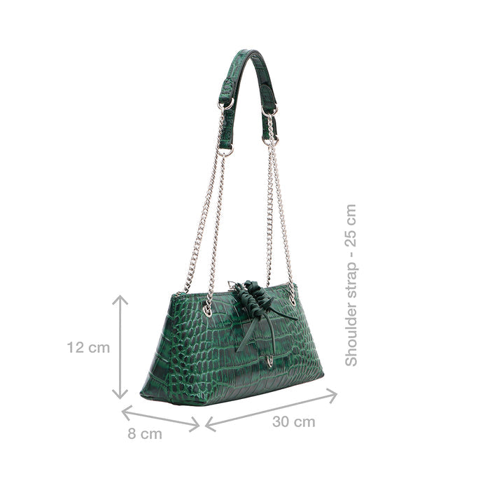 Schiphol-01 Green Leather Shoulder Bag