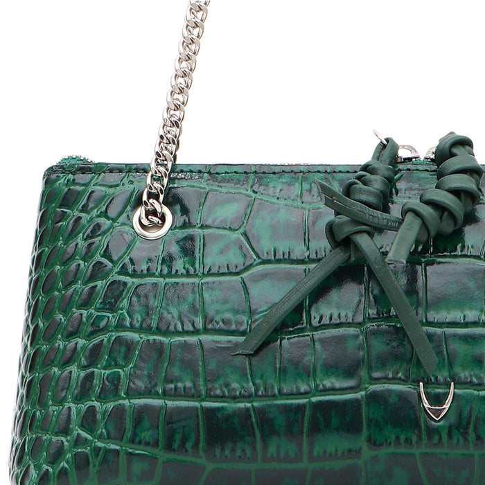 Schiphol-01 Green Leather Shoulder Bag