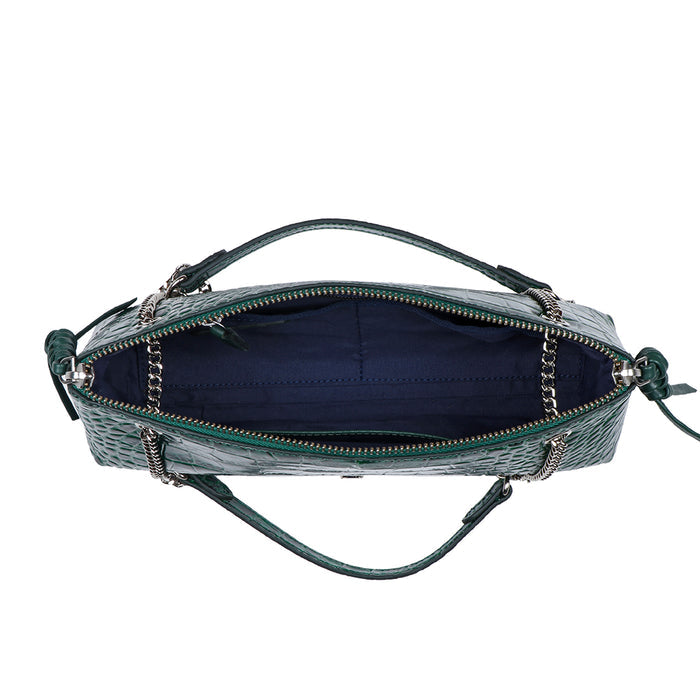 Schiphol-01 Green Leather Shoulder Bag