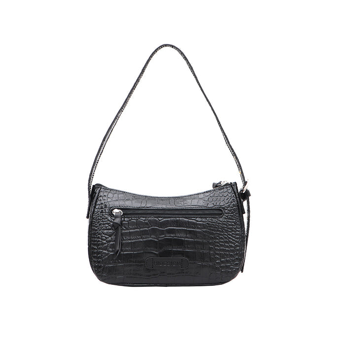 Schiphol-02 Black Leather Shoulder Bag