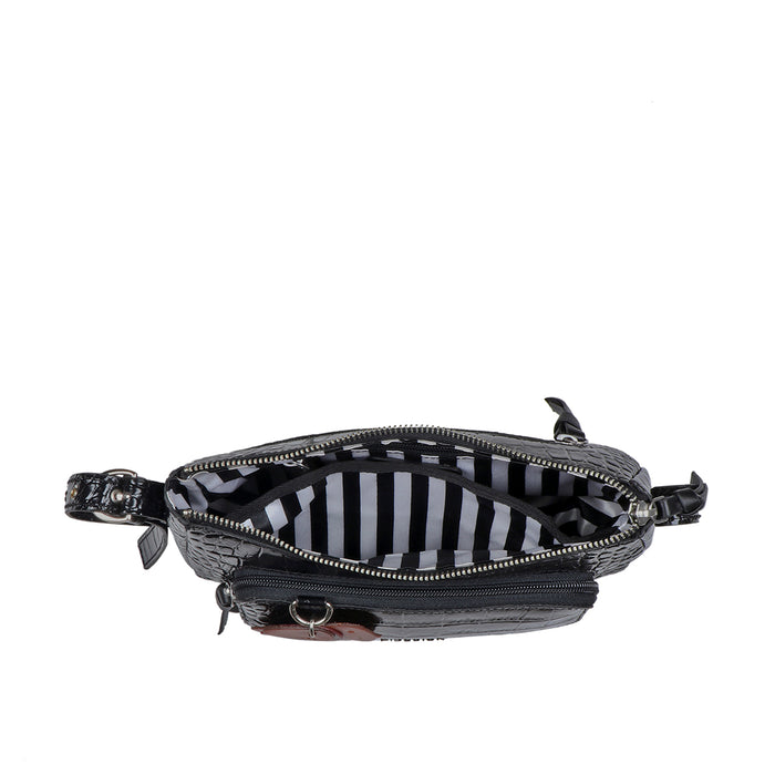 Schiphol-02 Black Leather Shoulder Bag