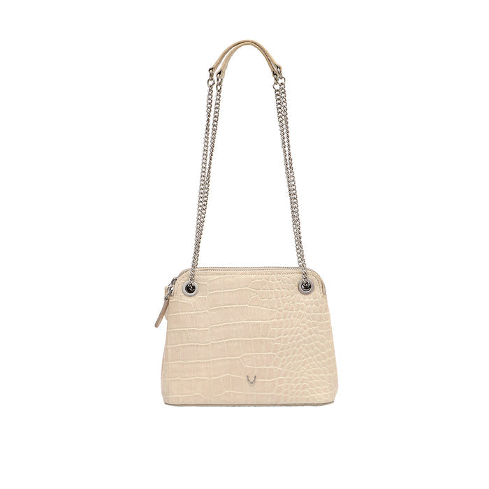 Schiphol-03 White Leather Shoulder Bag