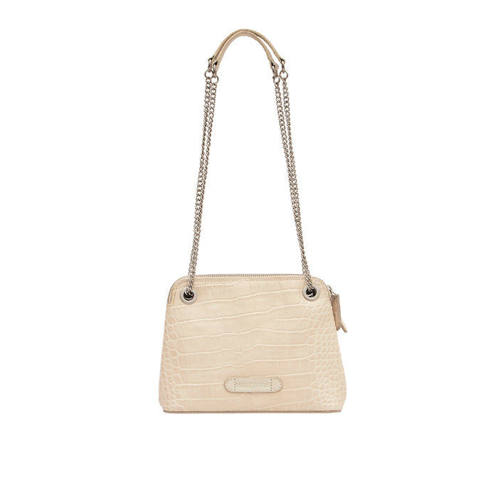 Schiphol-03 White Leather Shoulder Bag