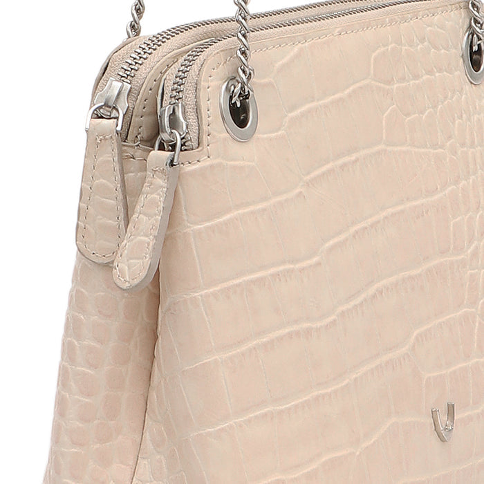 Schiphol-03 White Leather Shoulder Bag