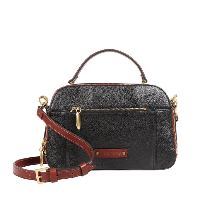 Scooter 01 Black Leather Sling Bag