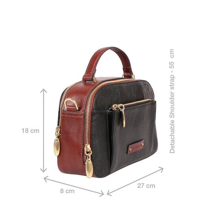 Scooter 01 Black Leather Sling Bag