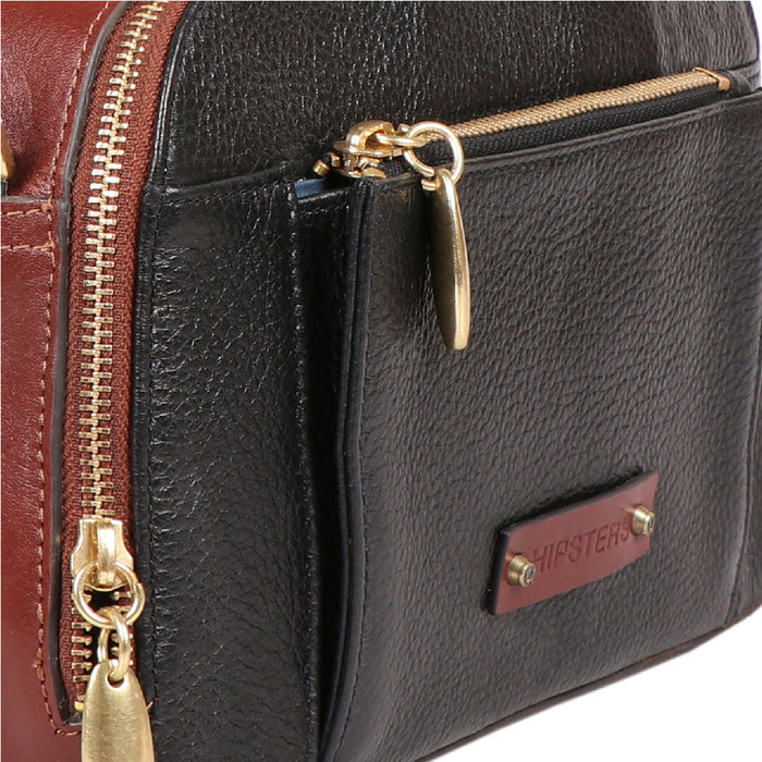 Scooter 01 Black Leather Sling Bag