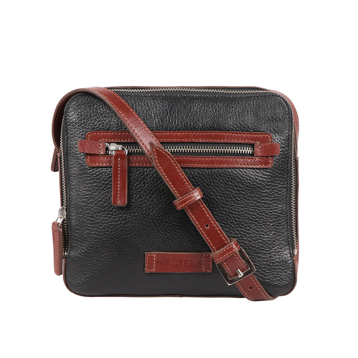 Scooter 02 Black Leather  Crossbody