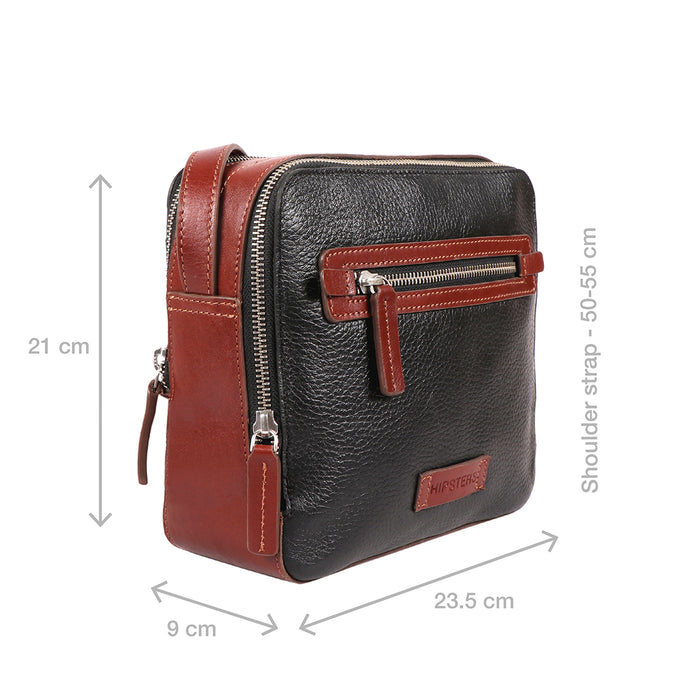Scooter 02 Black Leather  Crossbody