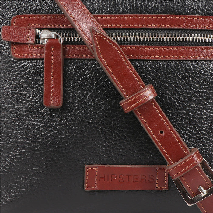 Scooter 02 Black Leather  Crossbody