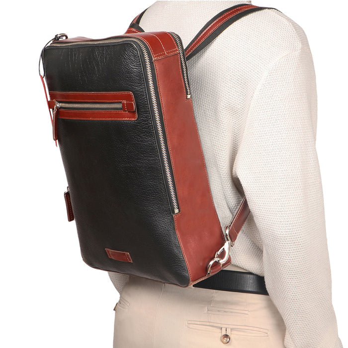 Scooter 03 Black Leather  Backpack