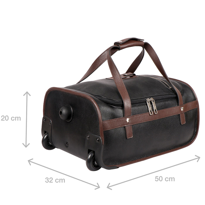 Scooter 04 Black Leather Trolley Bag
