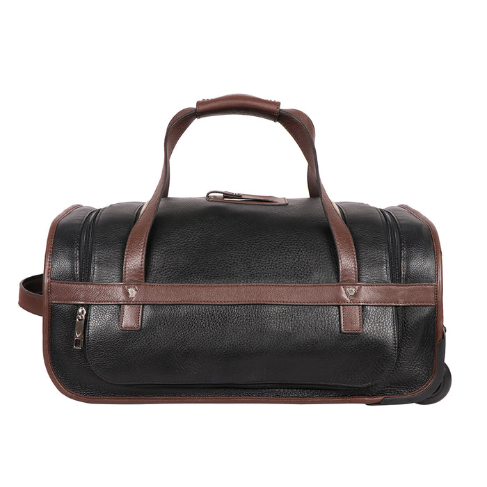 Scooter 04 Black Leather Trolley Bag