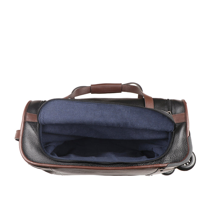 Scooter 04 Black Leather Trolley Bag