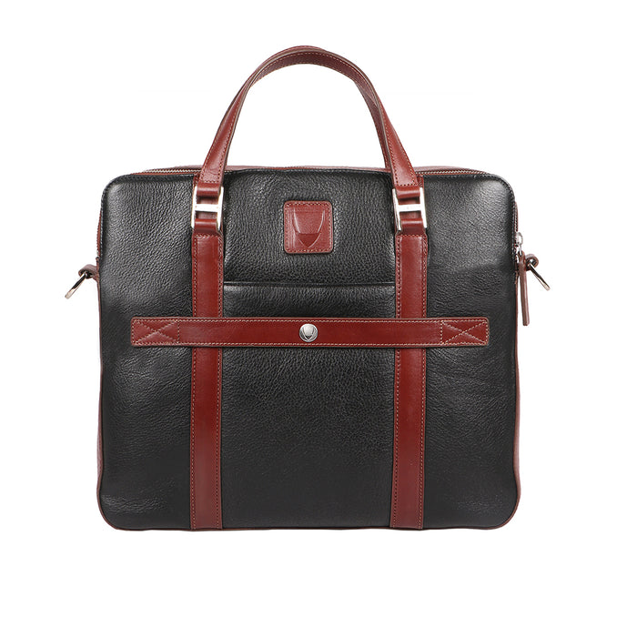 Scooter 05 Black Leather  Messenger Bag