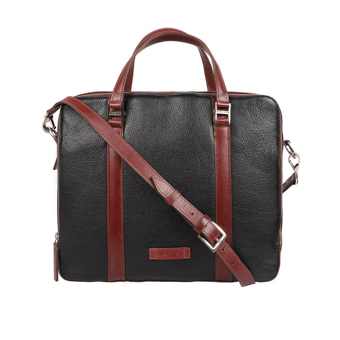 Scooter 05 Black Leather  Messenger Bag