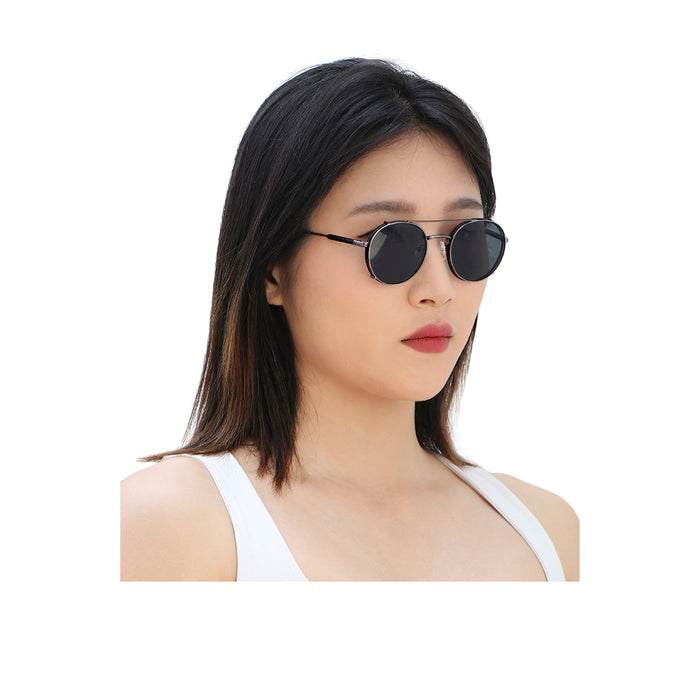 Scuba Women's Black Round Sunglasses