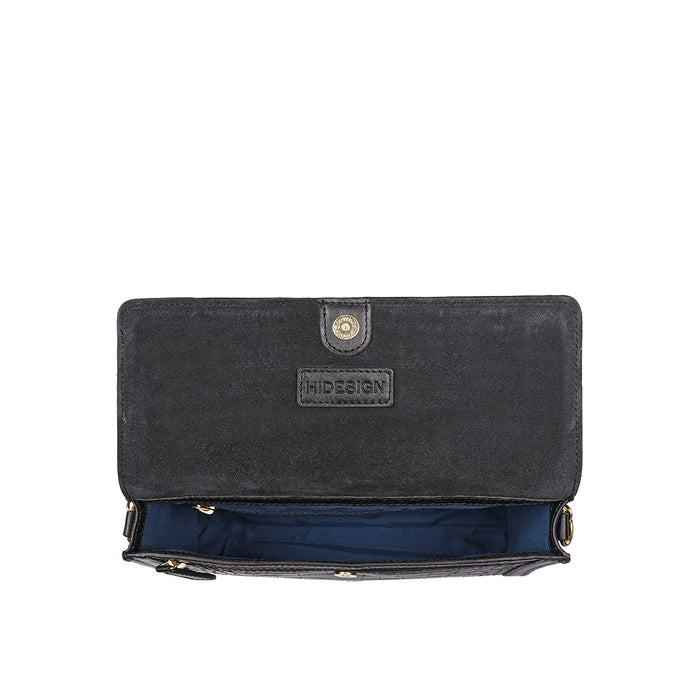 Selena 01 Black Leather Sling Bag