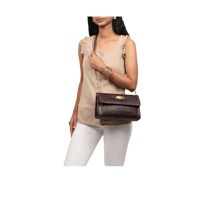 Selena 01 Brown Leather Sling Bag
