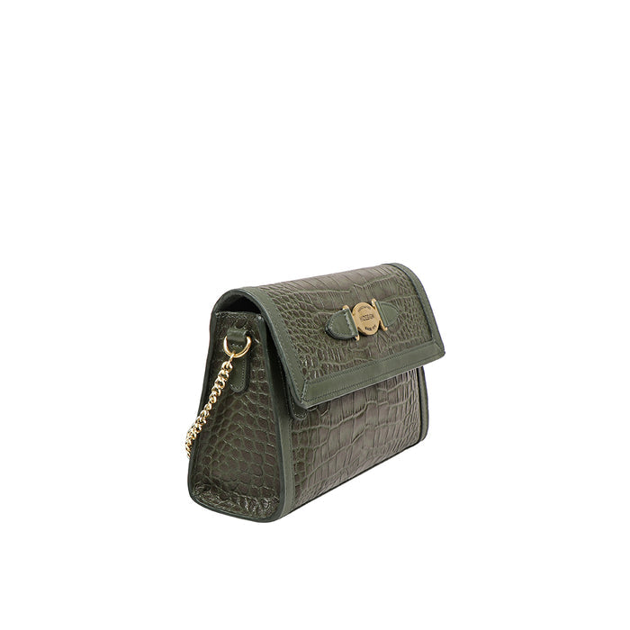 Selena 01 Green Leather Sling Bag