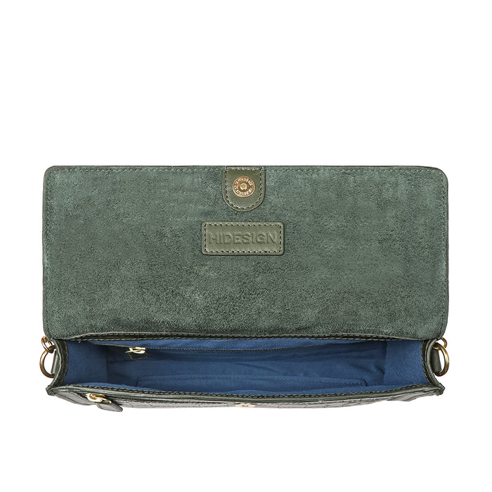 Selena 01 Green Leather Sling Bag