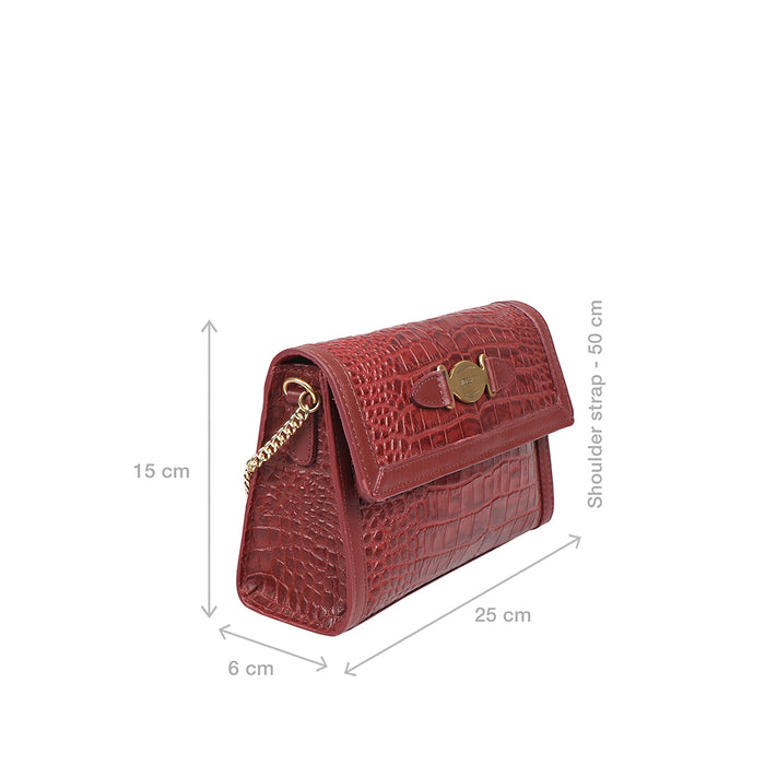 Selena 01 Red Leather Sling Bag